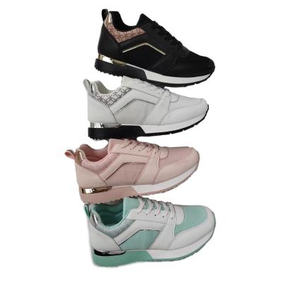 China Cushioning 2021 New Fashion Solid Color Women's Lace-Up Sports Shoes Flat Sports Shoes Mesh Sneakers Breathable for sale