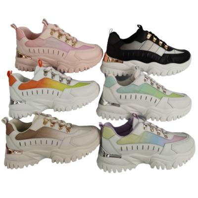 China Cushioning New Summer Gradient Color Spring Height Increasing Casual Shoes Sneakers Women Step Up Shoes for sale