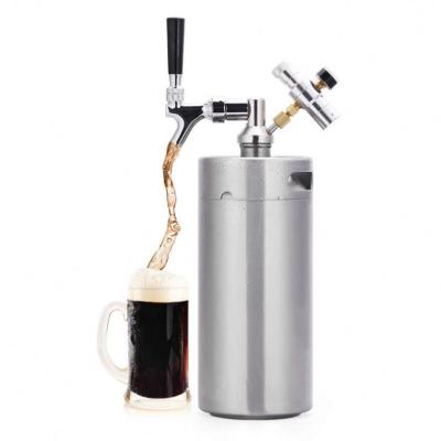 China Recycling 20L USA Slim Mini 1/6 Barrel Metal Beer Barrel 304 20 Stainless Steel Beer Liters In Kegs for sale