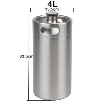 China Recycling 20L USA Slim Mini 1/6 Barrel Metal Beer Barrel 304 20 Stainless Steel Beer Liters In Barrels With Spear for sale