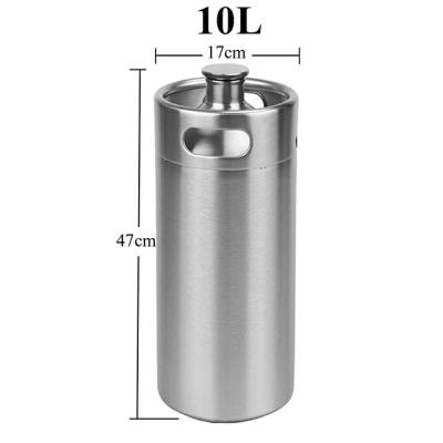 China Recycling 20L USA Slim Mini 1/6 Barrel Metal Beer Barrel 304 20 Stainless Steel Beer Liters In Barrels for sale