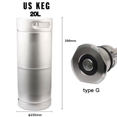 China Reusing 20L USA Slim Mini Liters 1/6 Barrel Metal Beer Keg 304 20 Stainless Steel Beer Kegs for sale