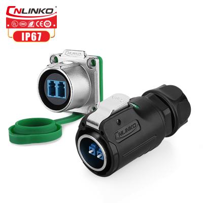 China New Design M24 Industrial Outdoor Waterproof Signal Connector IP67 LC Fiber Optic Connector for sale