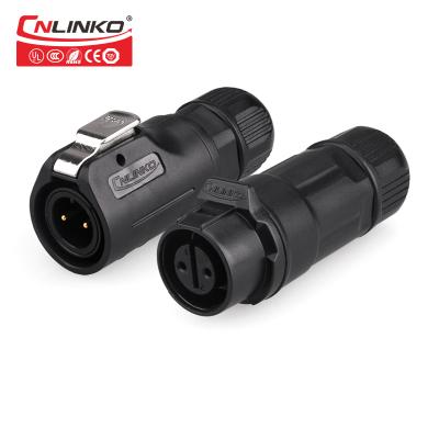 China Waterproof Power Cable Solder / Crimp CNLINKO IP67 LED 2 pin m12 Connector for sale