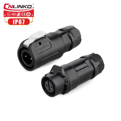 China M12 Type 5A Male Plug And Flange Panel Mount 2 Pin Female Power Cnlinko Quick Lock Power Connector For Solar Light for sale