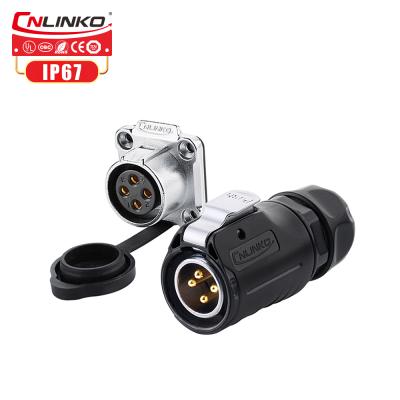 China audio & Cnlinko M20 4 Pin Video Waterproof Panel Power Connector Male Female Cable Connector for sale