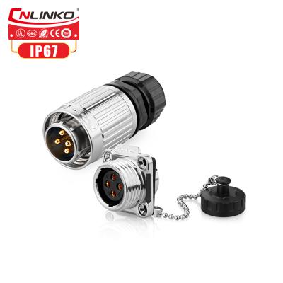 China CNLINKO M20 4 4 Pin Circular Plug Socket ip67 Outdoor Waterproof Connector YW-20-C04PE-03-001 for sale