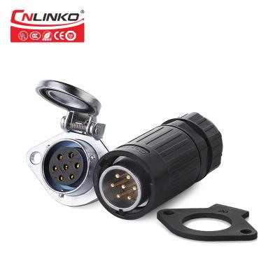 China Cnlinko M20 ip65 12v Waterproof Power Connectors Cable Connector Plug Socket 7 Male Connector for sale