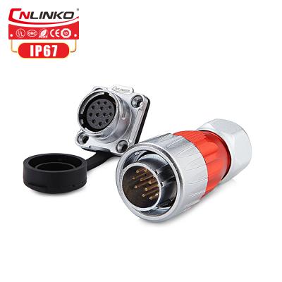 China Signal CNLINKO Male And Female Quick Connector 12 Pin Aircraft Waterproof IP67 Electrical Plug for sale