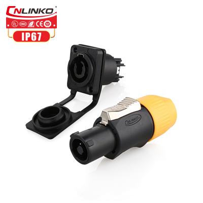 China CNLINKO Power Manufacturer Yellow 3 Post Quick Release Connector Generator Plug And Socket Push In Waterproof Wire Connector for sale