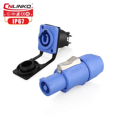 China CNLINKO M24 IP67 Waterproof 3 Terminal Power Equipment (AC) Gray Powercon Power Lockable Connector for sale