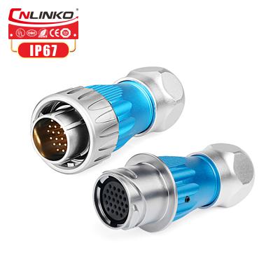 China Cnlinko Signal Waterproof 24 Pin Male And Female Metal Shielded Shell Signal Connector For Automatic Systems for sale