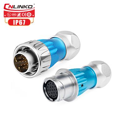 China CNLINKO M24 Signal Waterproof Metal Wire Connector 19 Pin Plug And Socket for sale