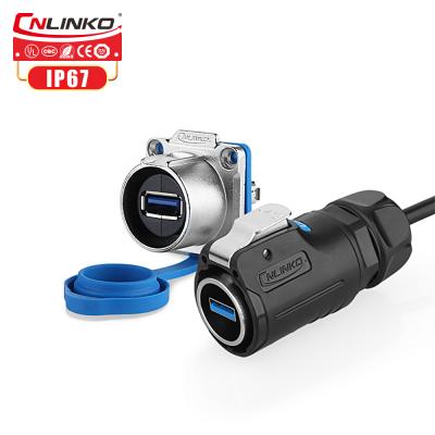 China audio & CNLINKO Video High Speed ​​USB 3.0 Panel Mount USB Female Waterproof Connector ip67 for sale