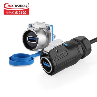 China Waterproof Data USB Socket USB3.0 IP67 LP24 USB Male Female Connector for sale