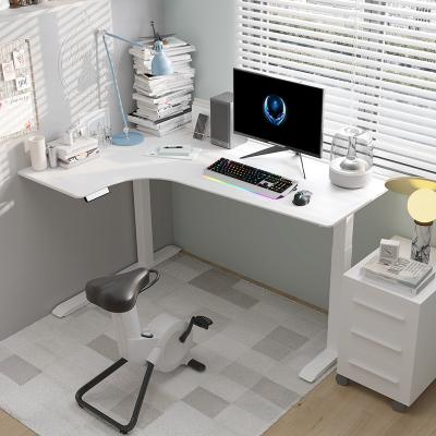 China Modern Adjust Color Corner Position Desk Customized Electric Height Adjustable Desk L Shaped Table Leg for sale