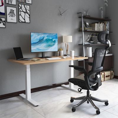 China Foou Modern Electric Height Adjustable Table With Carbon Fiber Surface Table Top Sit Stand Desk Suitable Use In Office And Home Gaming for sale