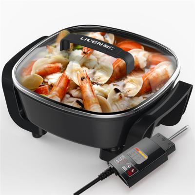 China Household Kitchen Hot Sale Black Electric Square Cooking Pot for sale