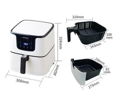 China Household Liven 5.5L Electric Smart Air Fryer Digital Air Hot Free Fryers Oven Oilless Cooker for Roasting with Nonstick Basket for sale