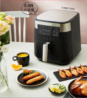 China Household Liven 5.5L Shape Black Electric Smart Air Fryer Hot Free Oil Air Fryers Oven Oilless Cooker For Roasting With Nonstick Basket for sale