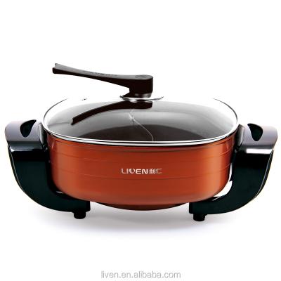 China 2017 Best Selling Indoor Chinese Hot Pot Non-stick Coating Electric Cooker for sale