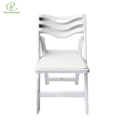 China Modern Wholesale America Outdoor Wedding Padded Resin White Slated Wimbledon Folding Chair for sale