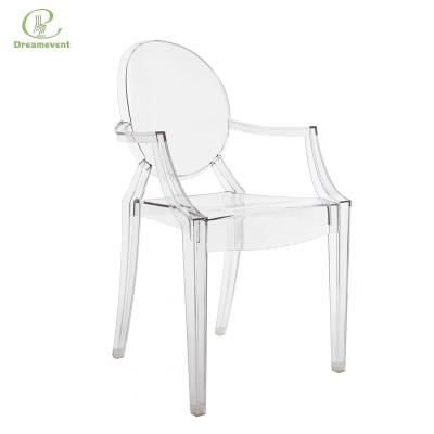 China Modern Event Armrest Crystal Ghost Plastic Clear Transparent Green Acrylic Chair for sale