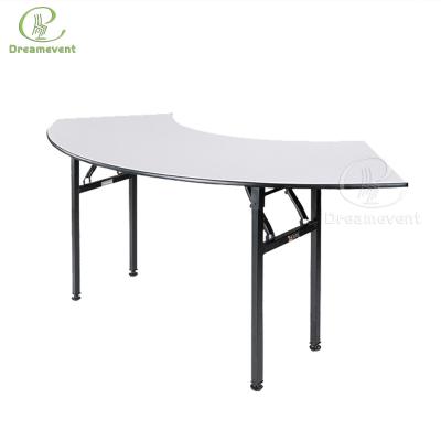 China Factory Wholesale Collapsible Restaurant Banquet Folding Solid Wood Event Wedding Round Table for sale