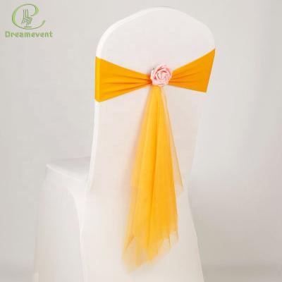 China simple elegant decoration spandex pleat wedding sashes cover chair for wholesale for sale