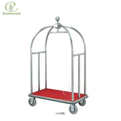 China Durable Wholesale Hotel Resort Apartment Use Metal Town Crier's Trolley Baggage Trolley Baggage Cart for sale