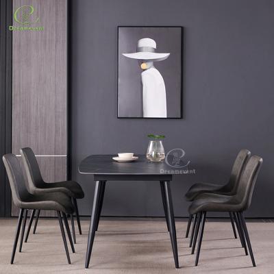 China Modern Nordic Minimalist Furniture Durable Rock Slab Functional Home Dining Table and Chairs for 6 for sale