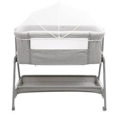 China Modern Luxury Newborn Baby Crib Bedside Crib Furniture Portable Baby Hutch Set Cotton Cirbs for sale