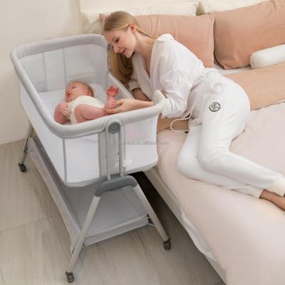 China Durable And Folding Modern Light Weight Swing Crib Bedside Baby Sleeper for sale