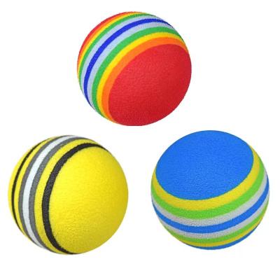 China Wholesale Indoor Kids Toy Golf Training Tool EVA Sponge Ball Rainbow Foam Ball Elastic Golf Ball Practice Soft Comfortable Feel for sale