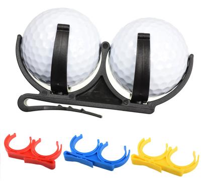 China Lightweight High Quality Plastic Golf Ball Clip Durable Golf Ball Holder With Double Clip Golf Accessory Ball Pick Up Sets for sale