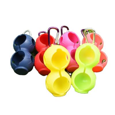 China High Quality Lightweight Size Protector Soft Silicone Golf Ball Cover Ball Holder Silicone Golf Ball Holder With Key Chain for sale