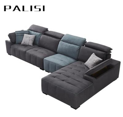 China Modular Contemporary Home Furniture Microfiber Fabric L Shaped Down Feather Cushion Sleeper Sofa Set Modern for sale