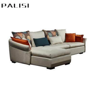 China Comfortable Soft Latex Material Sectional Chesterfield L Shape Removable Cover Sofa Set With Chaise for sale