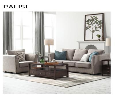 China Removable Home Furniture FOSHAN Style Cloth Fabric Cafe Double Sofa Set Hotel Sofa Linen American Vintage Sofa Chair for sale