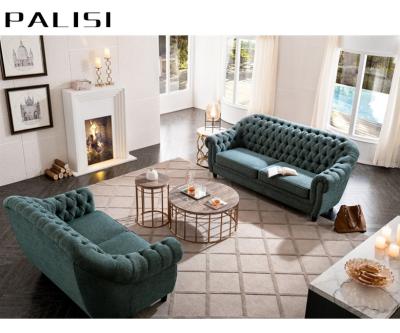 China Ornate country style living room fabric home neoclassical 3 seat sofa and loveseat sofa set furniture for sale