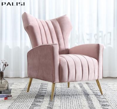 China Italy Minimalism Style Designer Post-modern Velvet Wing Chair Sofa Upholstery Single Seat Sofa Chair Modern Leisure Armchair for sale