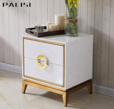 China Nordic Modern Light Luxury Gold Nightstand Table Table Noridc Style Wholesale Luxury White/Black Bedside Cabinet for sale