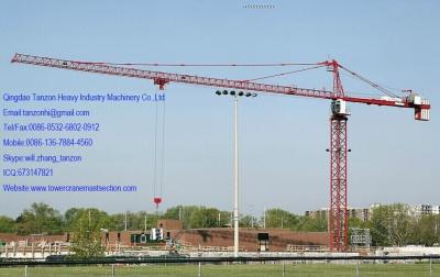 China 10 tons Q345B Steel China Building Tower Crane With 53m Lifting Height TCP6512-10 for sale