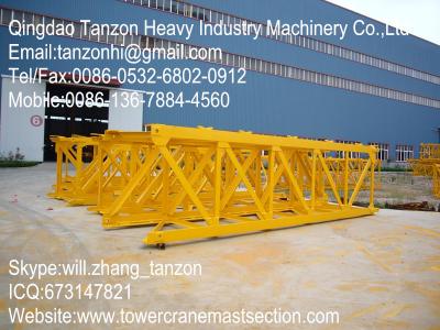 China Plate Tower Crane Sections Spare Parts / Tower Crane Mast Section L68B1 for sale