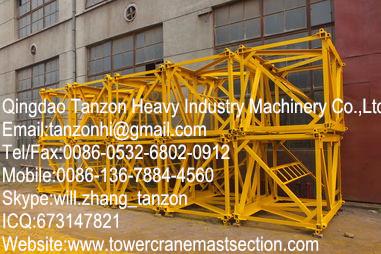 China Hoisting Standard Tower Crane Sections For flat head tower crane for sale