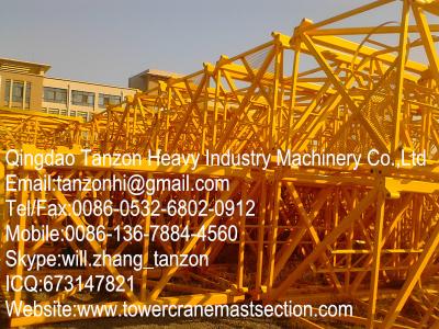 China flat head tower crane structural steel mast section / steel plate mast section for sale