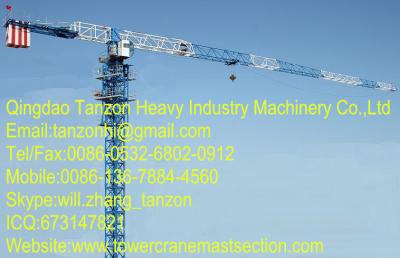 China 8 Ton 180m jib TCP6015-8 China Flat Top Tower Crane Manufacturer For Construction for sale