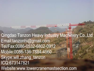 China TCP7013-12 Topless Tower Crane With 70m Jib Length , Flat Top Tower Crane for sale