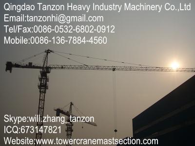 China TC5013-6 Fixed Tower Crane Q345B Steel For Bridges 40m Lifting Height for sale