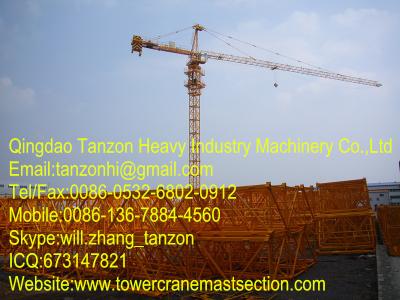 China Fixed Tower Crane self erecting 6 tons for commercial wharf Q345B Steel for sale